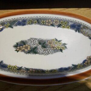 13" Oval Serving Platter & 1" Small Candlestick - Burgund by GOEBEL